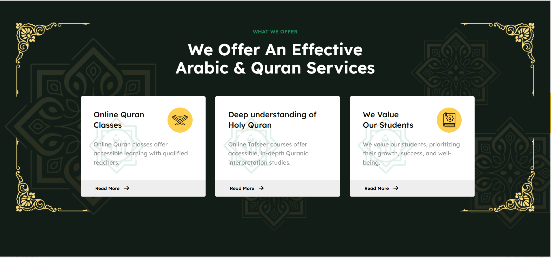 A Step Toward Haq services and course offerings